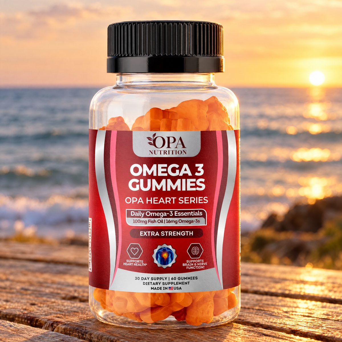 Omega 3 Gummies – Heart, Brain & Daily Wellness Support with Fish Oil, DHA & EPA, 60 Gummi - lifestyle image 4 [opa-gen]