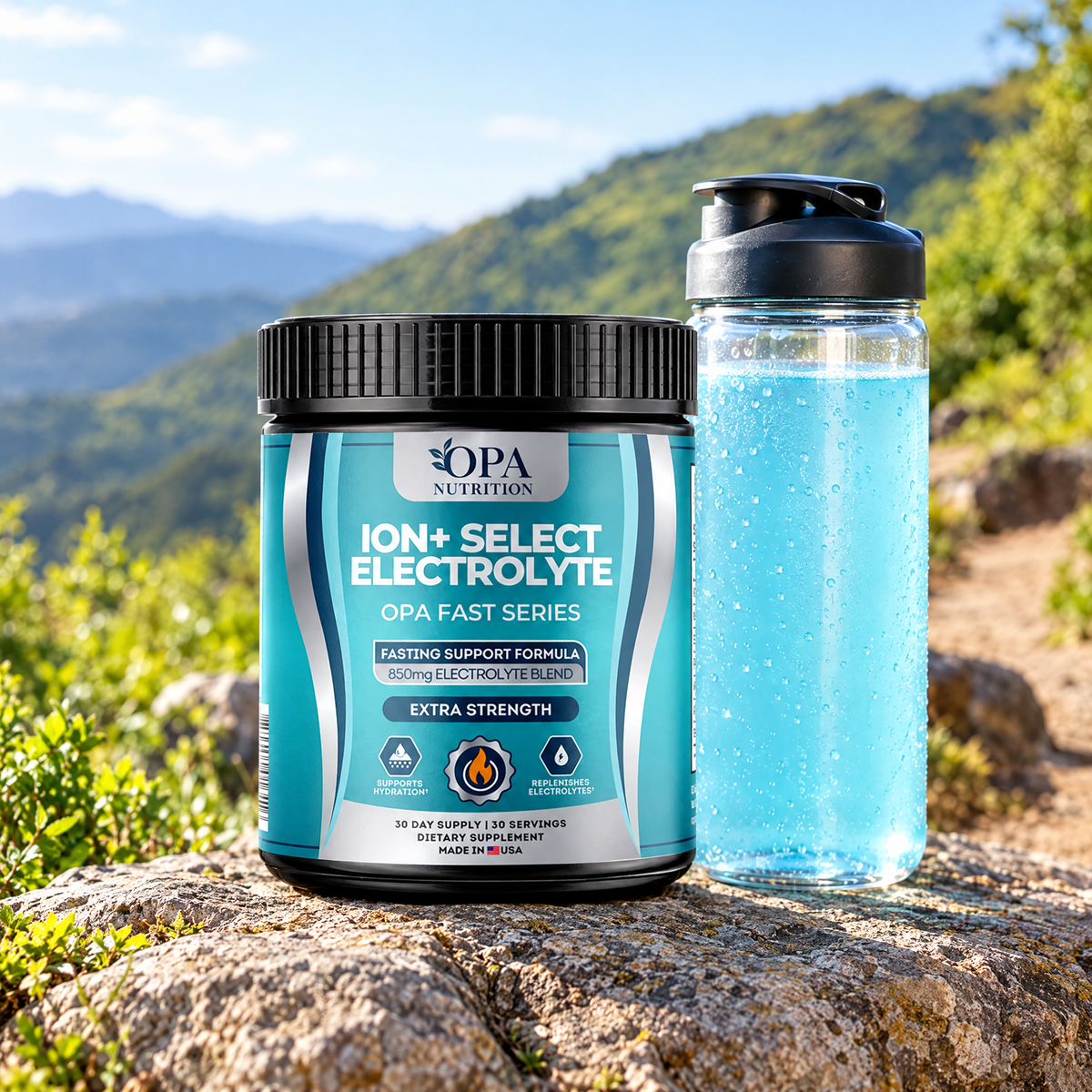 Fast ION+ Electrolytes – Hydration Support with Magnesium, Coconut Water & B12, Fasting-Fr - lifestyle image 4 [opa-gen]