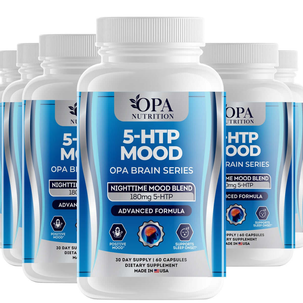OPA Nutrition 5-HTP Mood capsules, 6-pack of bottles