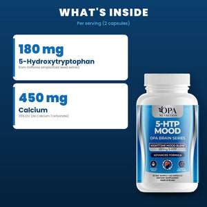 OPA Nutrition 5-HTP Mood key ingredients: 180 mg 5-HTP