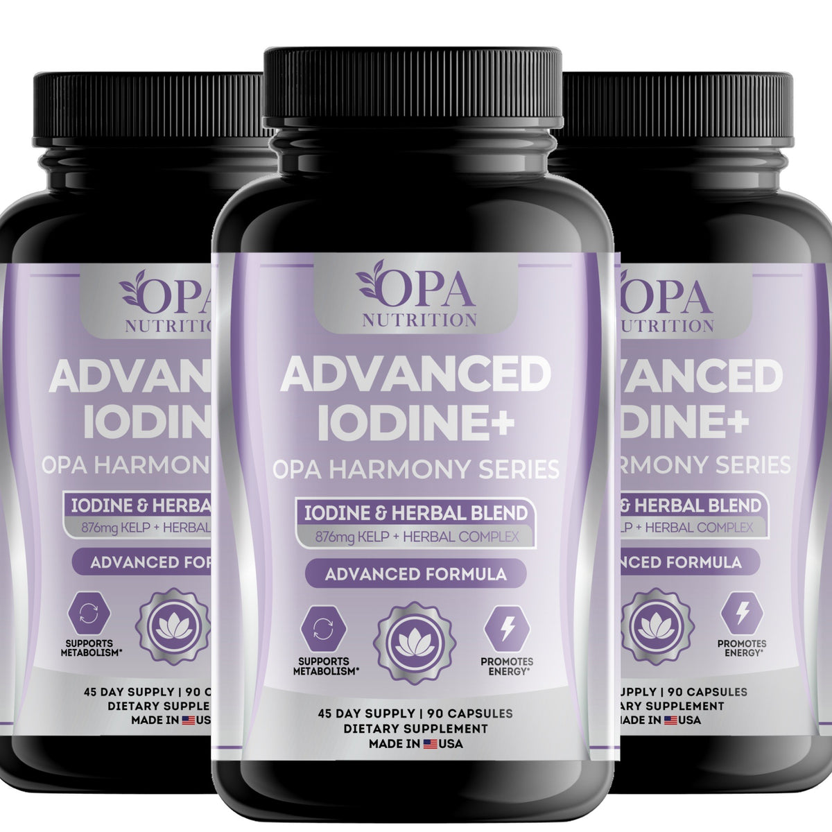 OPA Nutrition Advanced Iodine+ capsules, 3-pack of bottles