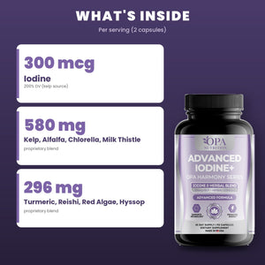 OPA Nutrition Advanced Iodine+ key ingredients: iodine and kelp
