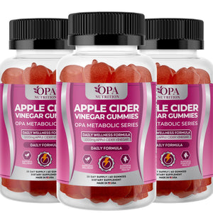OPA Nutrition Apple Cider Vinegar Gummies, 3-pack of bottles