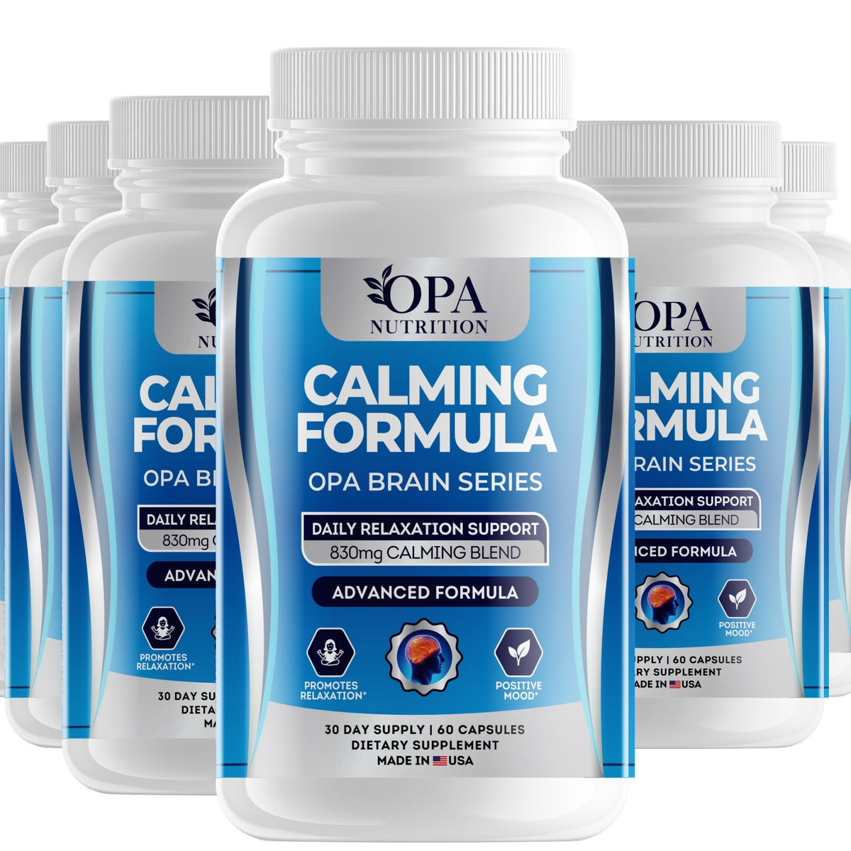OPA Nutrition Calming Formula capsules, 6-pack of bottles