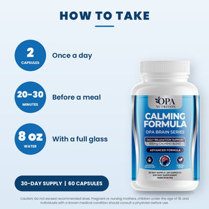 OPA Nutrition Calming Formula suggested use directions for capsules