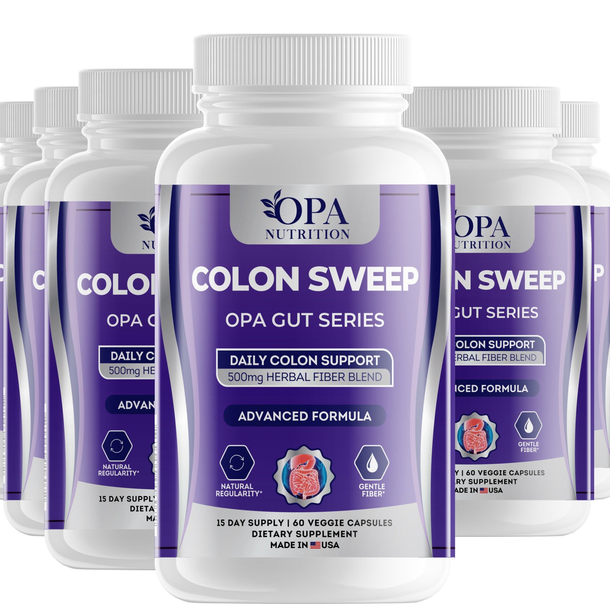 OPA Nutrition Colon Sweep veggie capsules, 6-pack of bottles