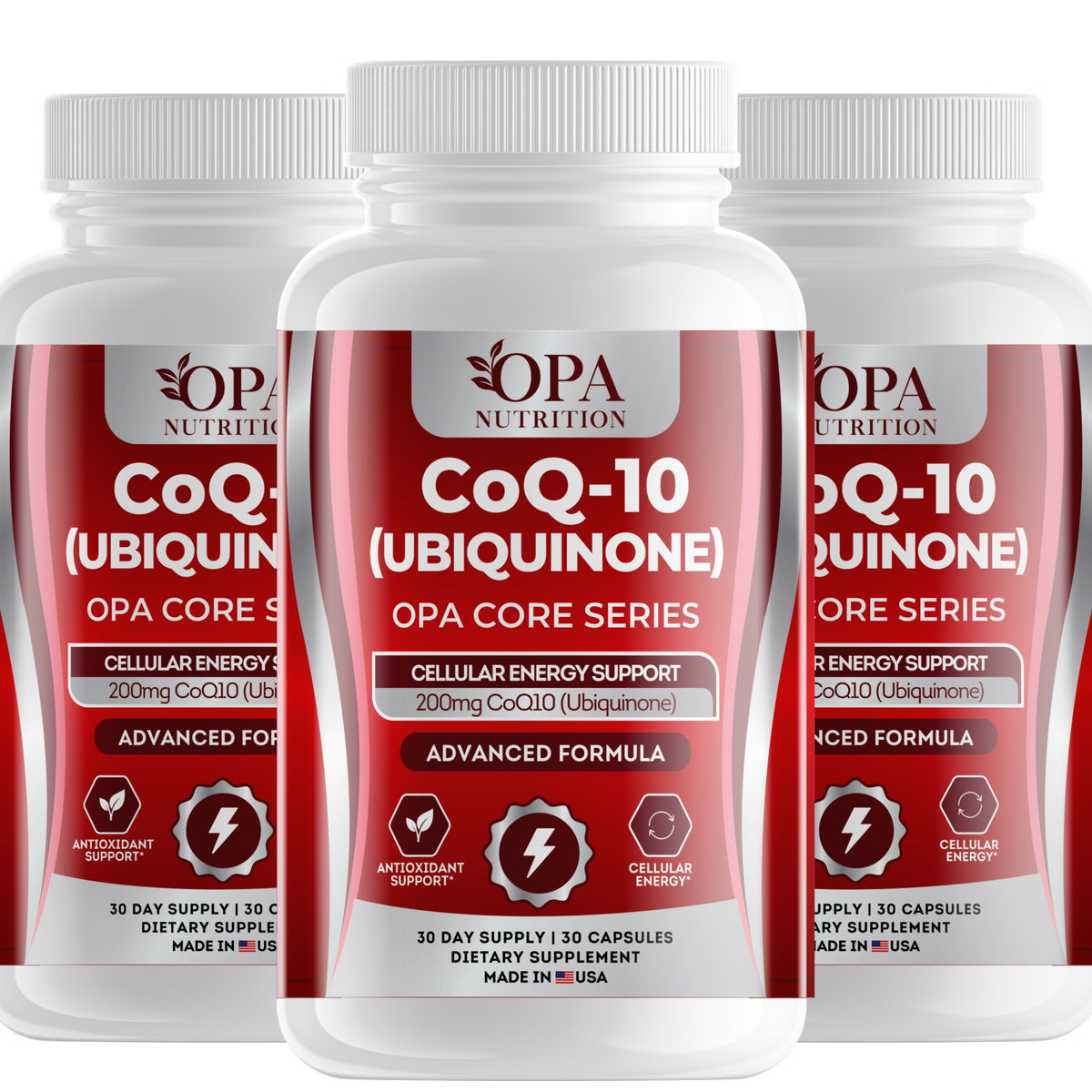 OPA Nutrition CoQ-10 capsules, 3-pack of bottles