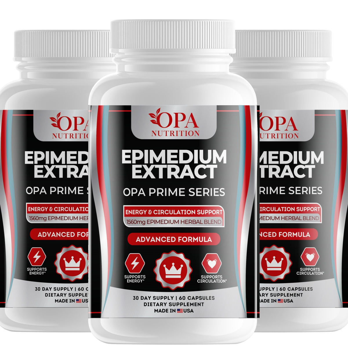 OPA Nutrition Epimedium Extract capsules, 3-pack of bottles
