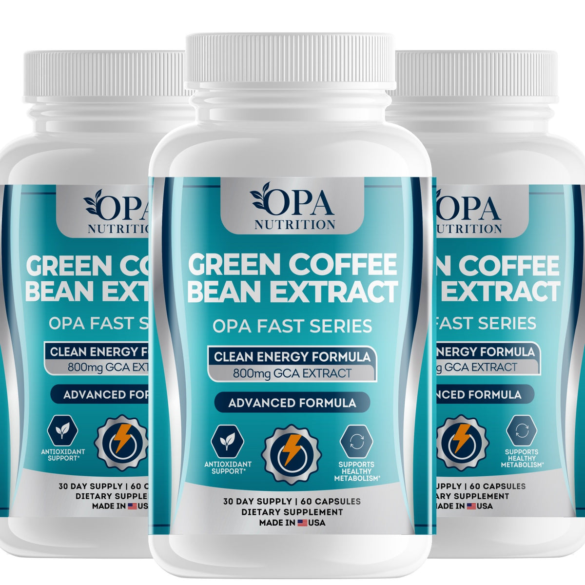 OPA Nutrition Green Coffee Bean Extract capsules, 3-pack of bottles