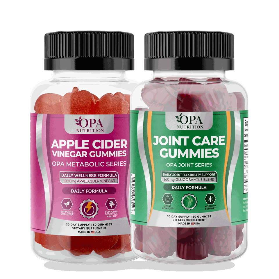 OPA Nutrition gummy supplements: Apple Cider Vinegar Gummies and Joint Care Gummies