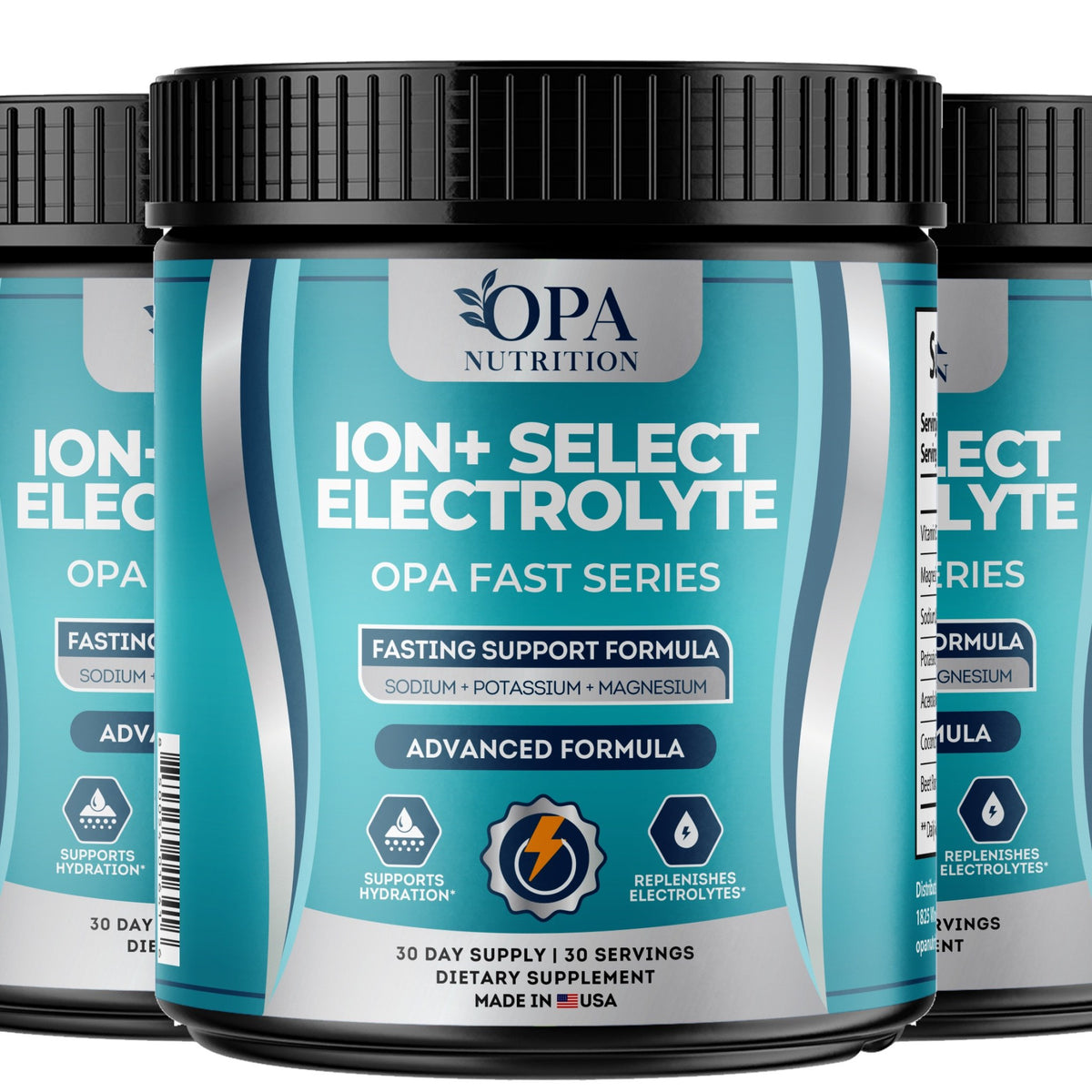 OPA Nutrition ION+ Select Electrolyte electrolyte powder, 3-pack of bottles