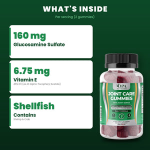 OPA Nutrition Joint Care Gummies key ingredients: glucosamine and vitamin E