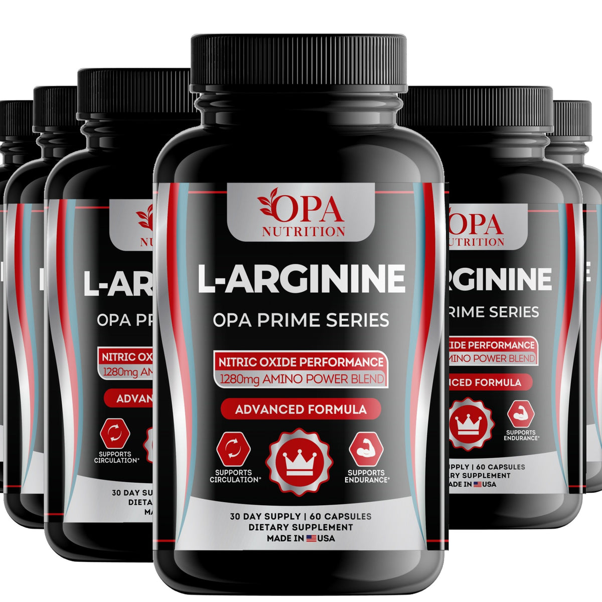 OPA Nutrition L-Arginine capsules, 6-pack of bottles