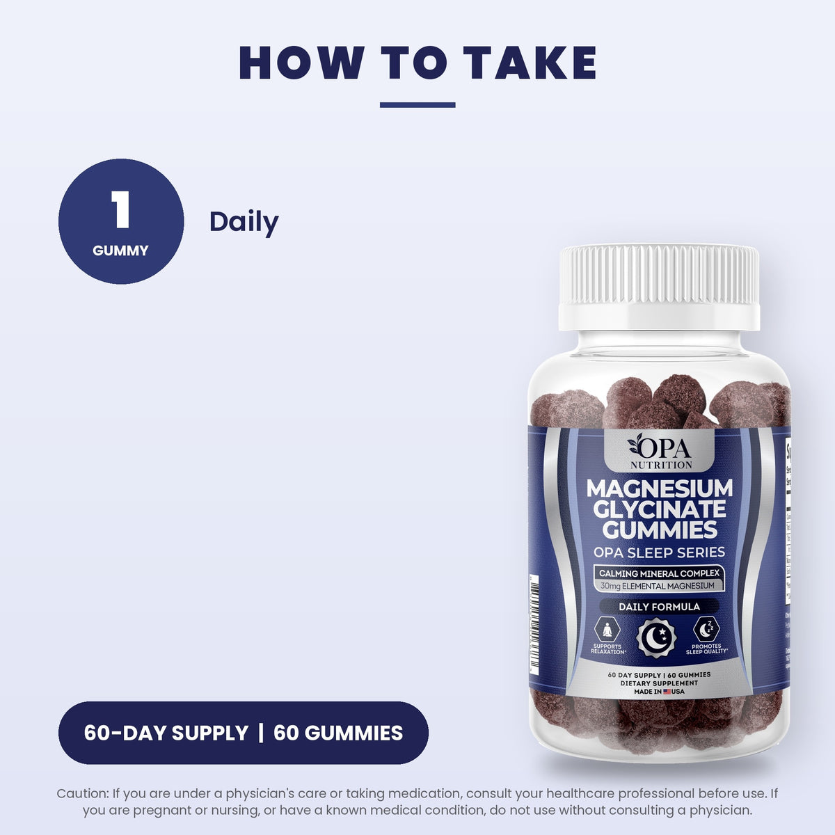 OPA Nutrition Magnesium Glycinate Gummies suggested use directions for gummies