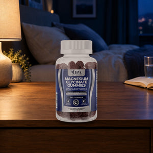 OPA Nutrition Magnesium Glycinate Gummies bottle in a daily routine setting