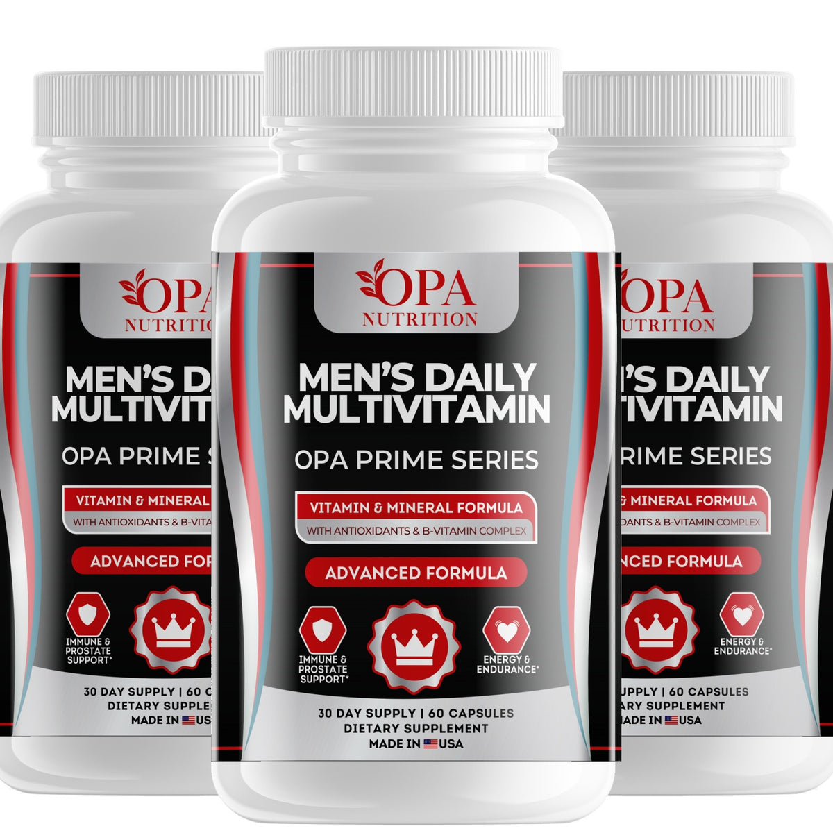 OPA Nutrition Men's Daily Multivitamin capsules, 3-pack of bottles