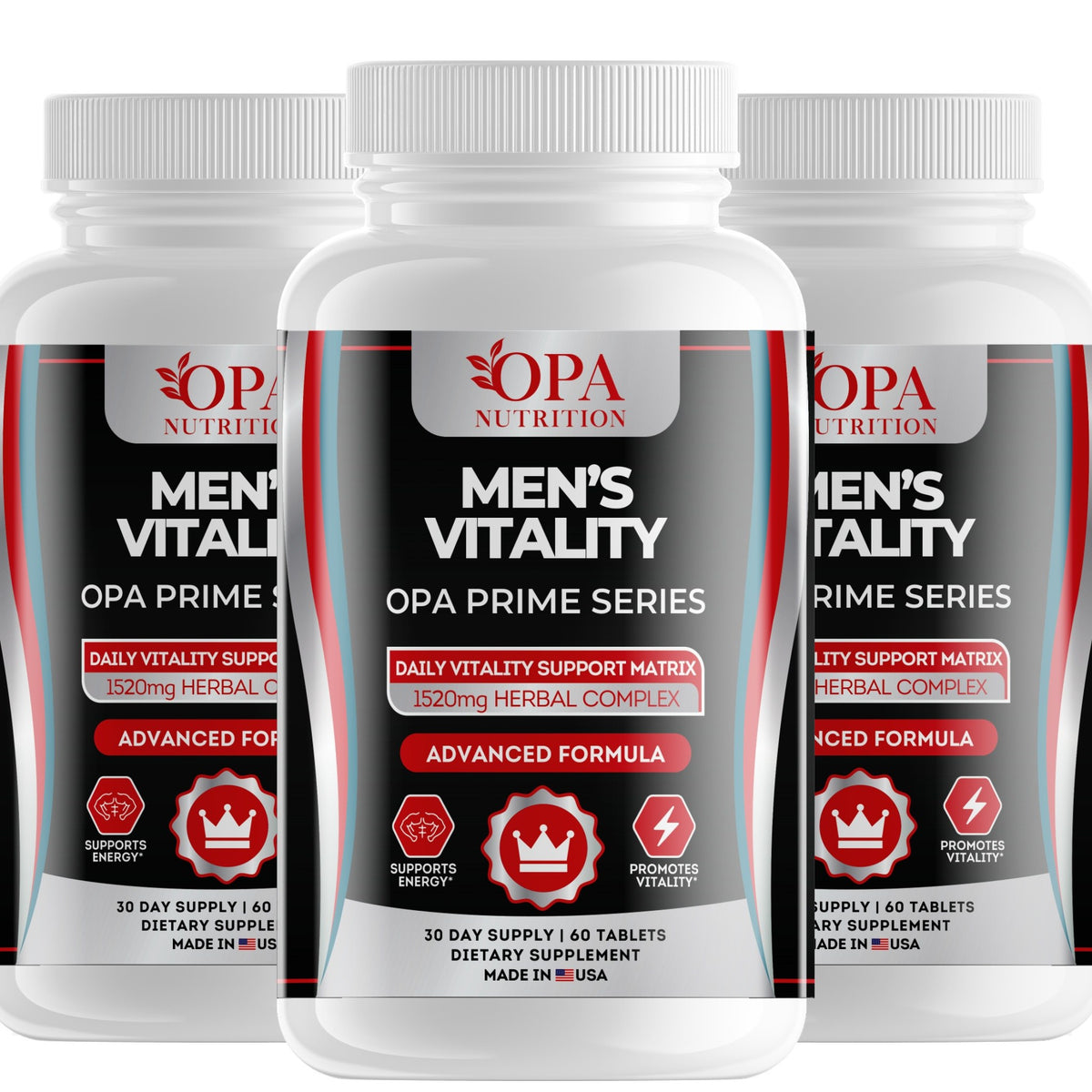 OPA Nutrition Men's Vitality tablets, 3-pack of bottles