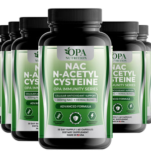 OPA Nutrition NAC N-Acetyl Cysteine capsules, 6-pack of bottles