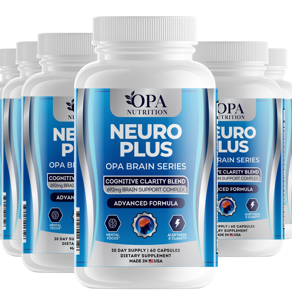 OPA Nutrition Neuro Plus capsules, 6-pack of bottles