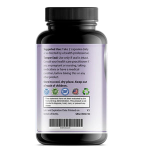 Back label of OPA Nutrition Advanced Thyroid Harmony Series supplement bottle showing suggested use information