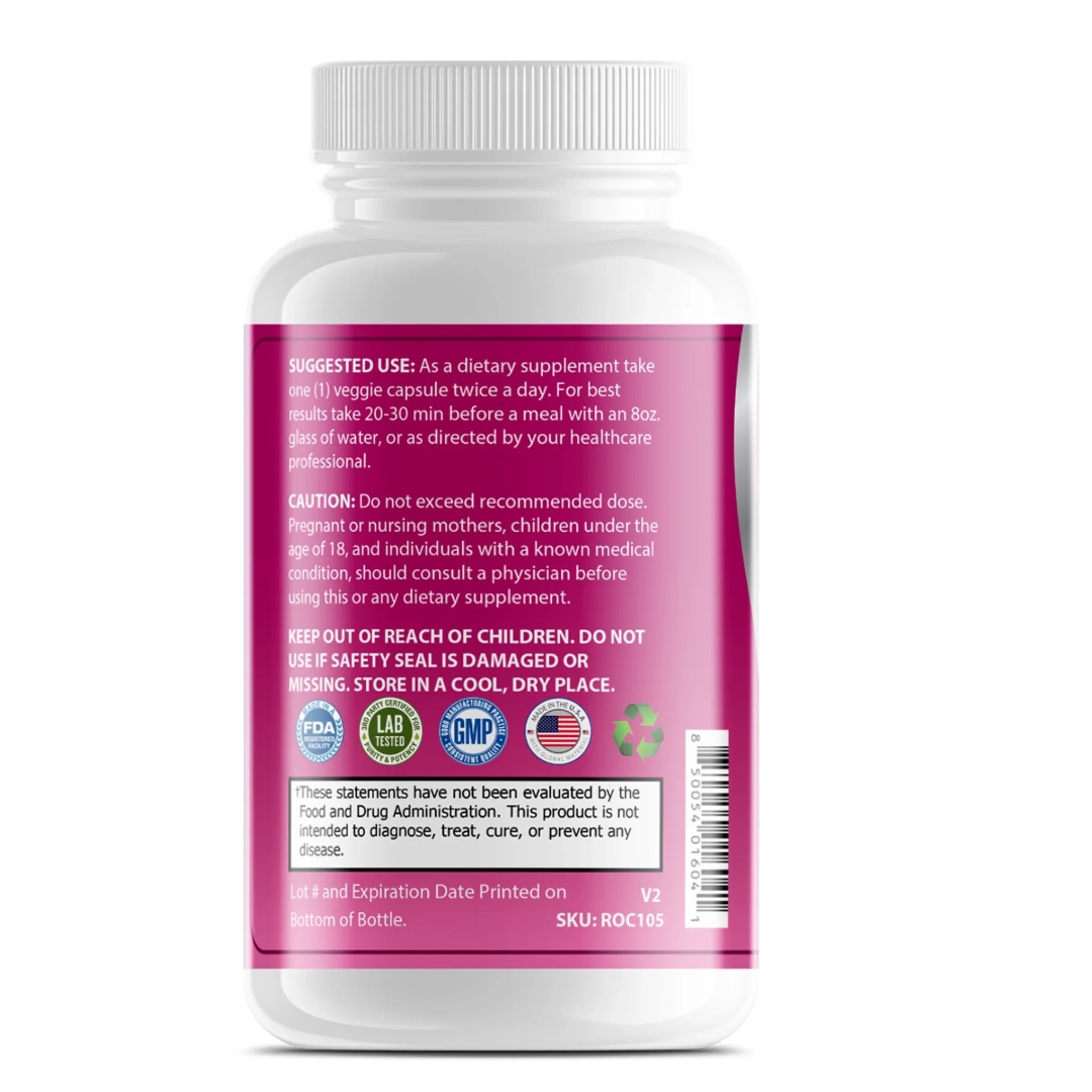 Back label of OPA Nutrition Best Seller Blend showing suggested use, caution statement, storage instructions, SKU and FDA disclaimer