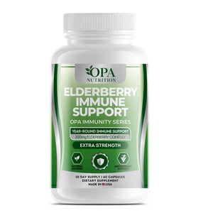 OPA Nutrition Elderberry Immune Support Immunity Series supplement bottle with elderberry complex and antioxidant support