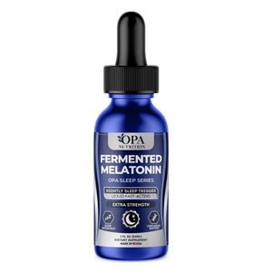 OPA Nutrition Fermented Melatonin Sleep Series liquid supplement bottle with nightly sleep support formula