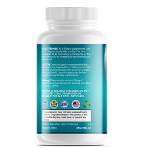 Back label of OPA Nutrition Green Coffee Bean Extract Fast Series supplement bottle showing suggested use information