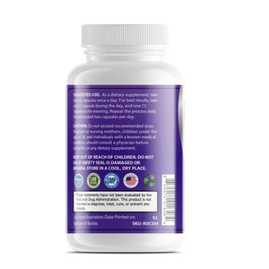 Suggested use, caution, storage instructions, and FDA disclaimer label for OPA Nutrition Max Detox supplement