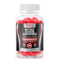 OPA Nutrition Nitric Oxide Gummies front bottle from the OPA Rhino Series featuring a nitric oxide booster formula with 200mg L-arginine, citrulline, and beet root, extra strength, 30 day supply, 60 gummies