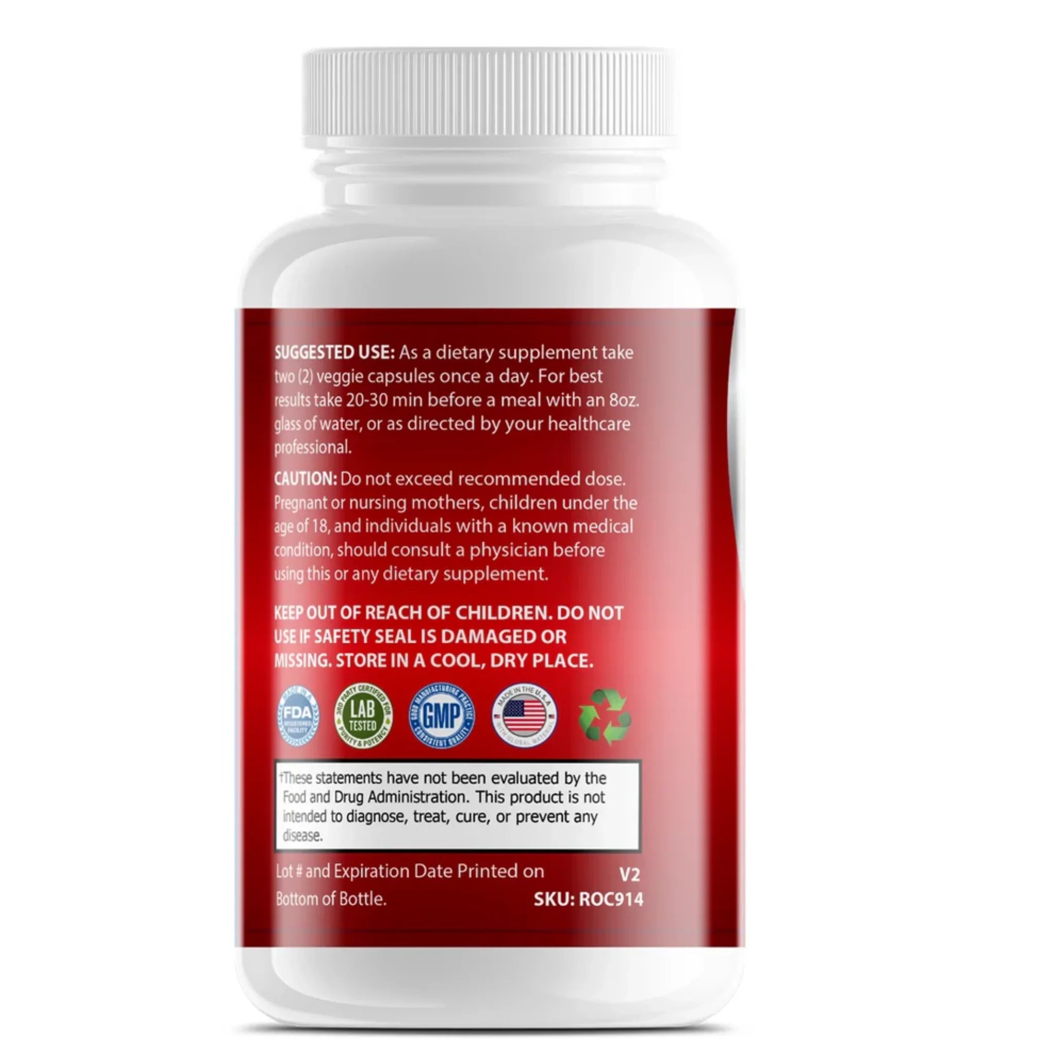 Suggested use, caution, storage instructions, and FDA disclaimer label for OPA Nutrition Organic Beetroot dietary supplement
