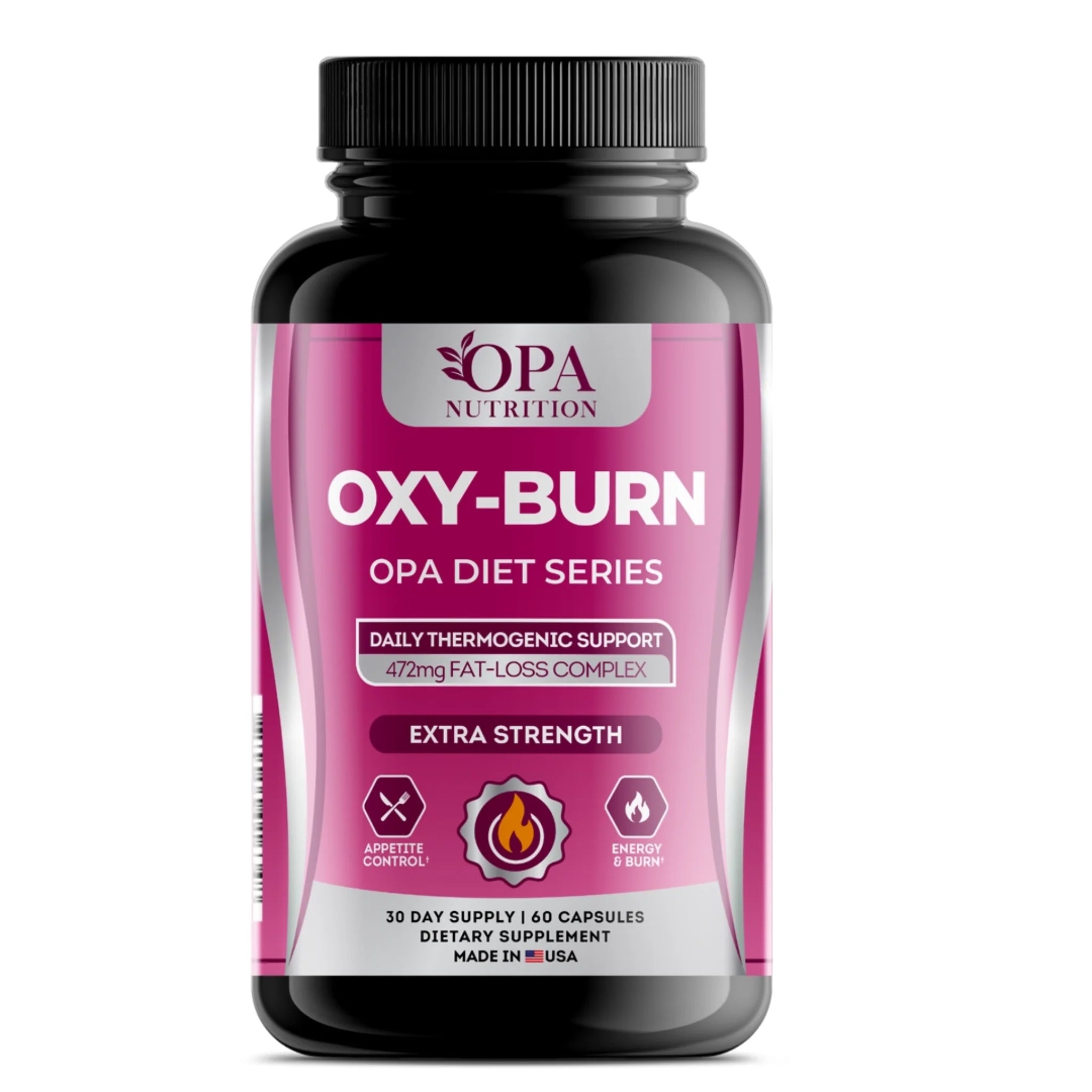 OPA Nutrition Oxy-Burn Diet Series supplement bottle with daily thermogenic support and appetite control support