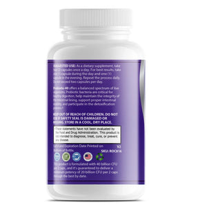 Back label of OPA Nutrition Probiotic-40 40 Billion showing suggested use, probiotic potency details, safety information and FDA disclaimer