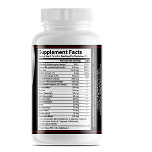 Supplement Facts label on OPA Nutrition Prostate Formula showing vitamins, zinc, selenium, saw palmetto, pygeum africanum, plant sterols, herbs and proprietary blend