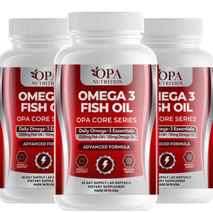 OPA Nutrition Omega 3 Fish Oil softgels, 3-pack of bottles