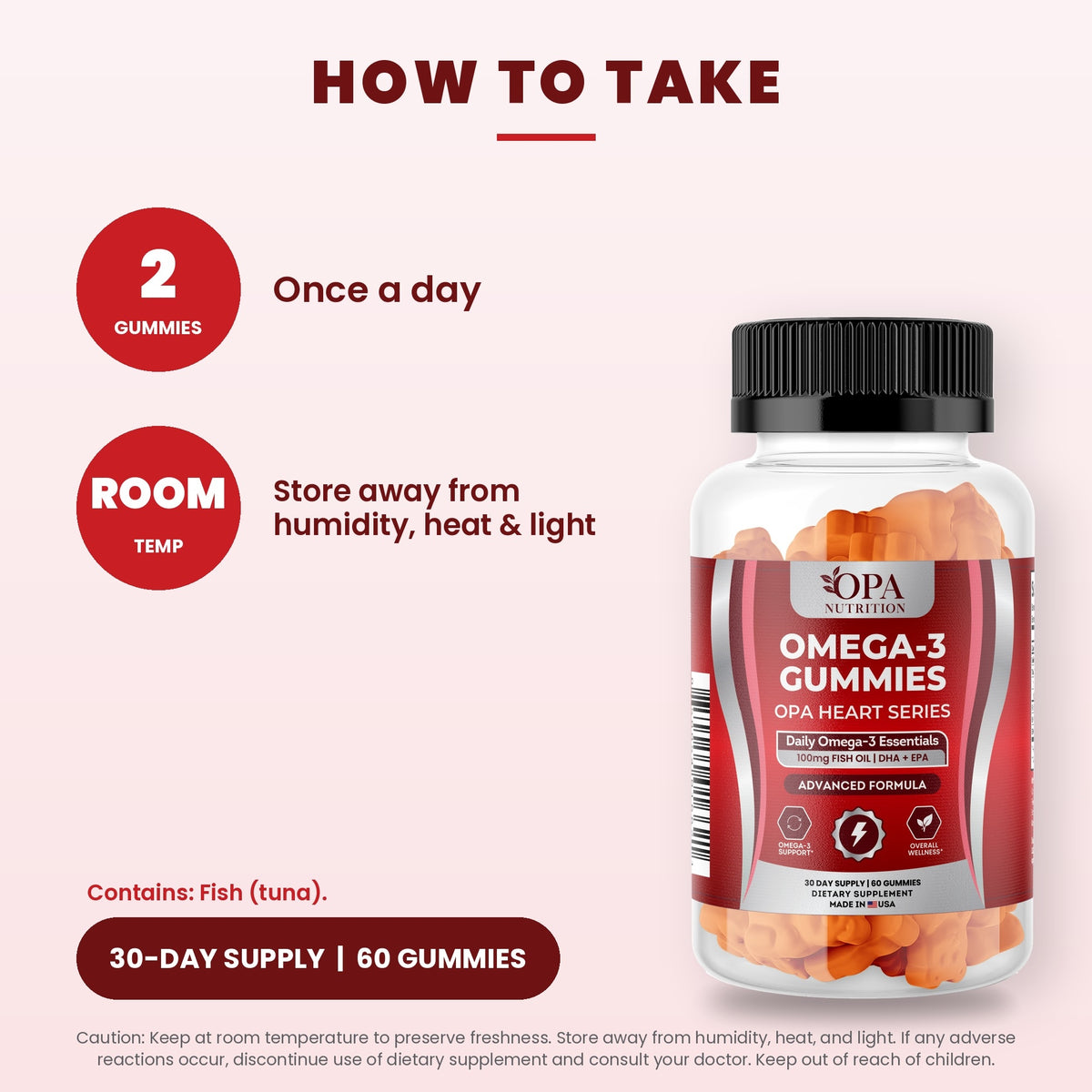 OPA Nutrition Omega-3 Gummies suggested use directions for gummies