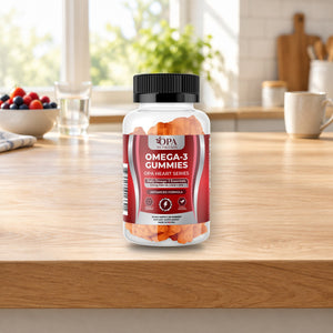 OPA Nutrition Omega-3 Gummies bottle in a daily routine setting