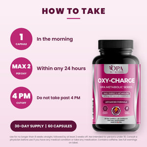 OPA Nutrition Oxy-Charge suggested use directions for capsules