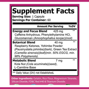 OPA Nutrition Oxy-Charge Supplement Facts panel showing serving size and amounts per serving