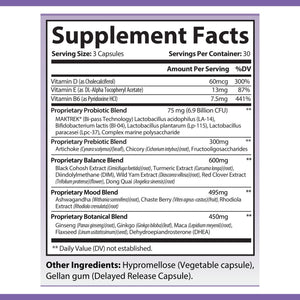 OPA Nutrition Women’s Daily Balance Supplement Facts panel showing serving size and amounts per serving