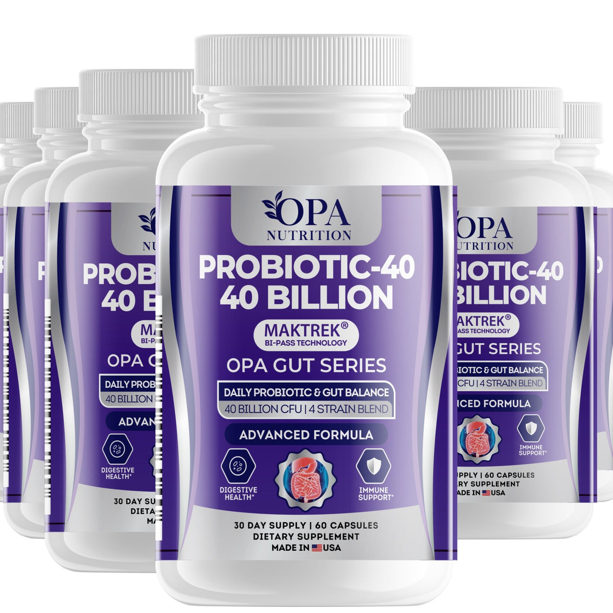 OPA Nutrition Probiotic-40 capsules, 6-pack of bottles