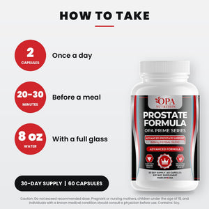 OPA Nutrition Prostate Formula suggested use directions for capsules