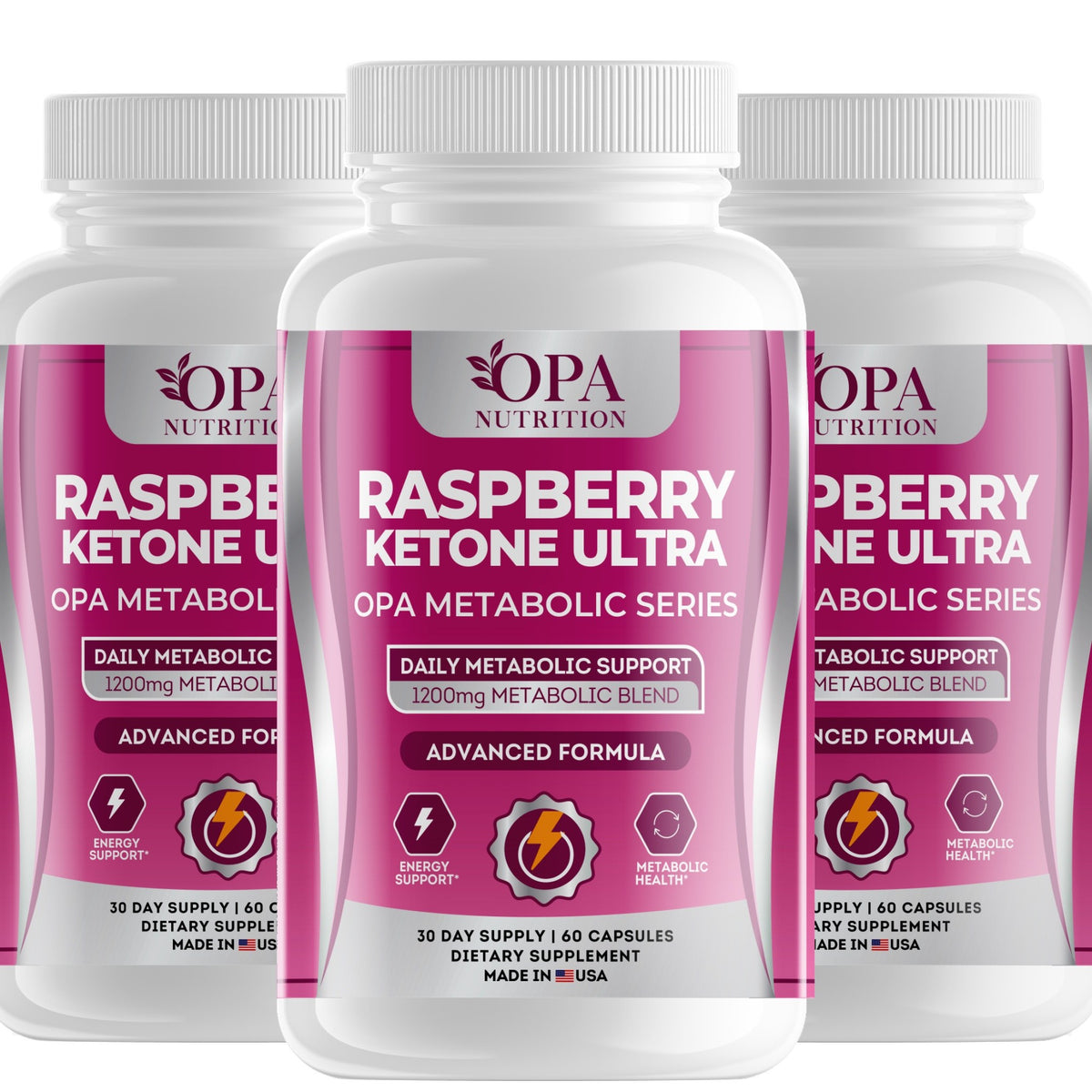 OPA Nutrition Raspberry Ketone Ultra capsules, 3-pack of bottles