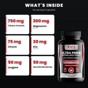 OPA Nutrition Ultra Prime key ingredients: tribulus terrestris herbal blend