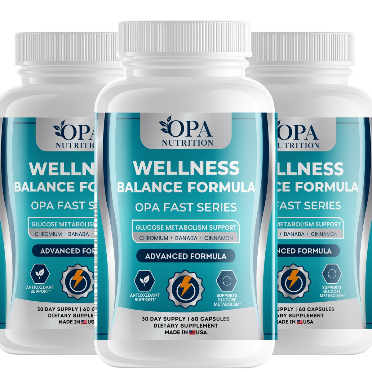 OPA Nutrition Wellness Balance Formula veggie capsules, 3-pack of bottles