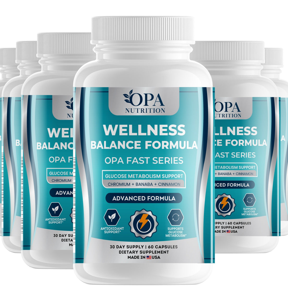 OPA Nutrition Wellness Balance Formula veggie capsules, 6-pack of bottles