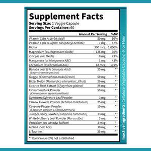 OPA Nutrition Wellness Balance Formula Supplement Facts panel showing serving size and amounts per serving