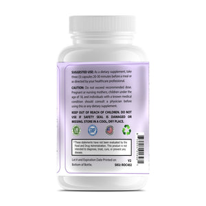 OPA Women’s Daily Balance bottle side panel with suggested use and caution information