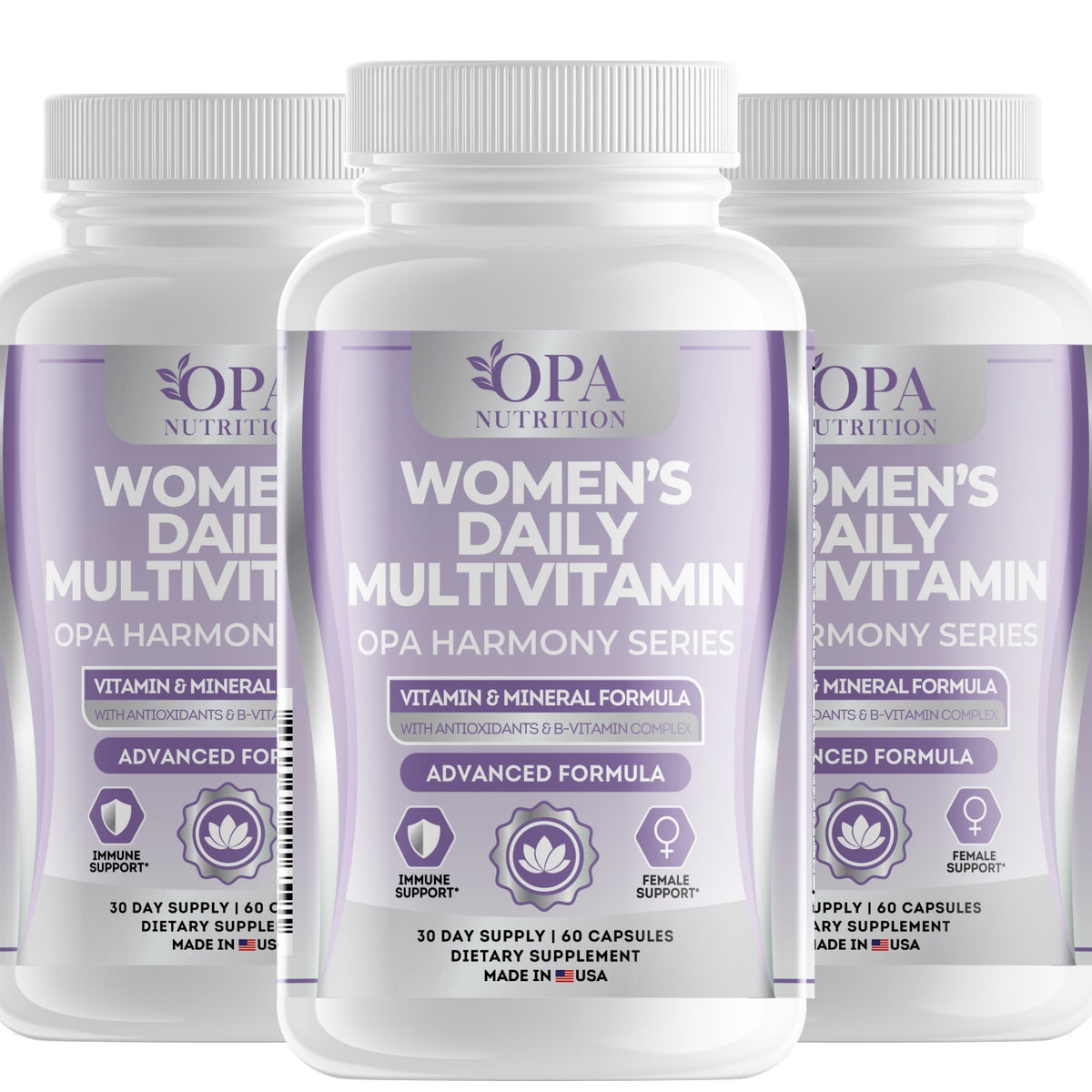 OPA Nutrition Women's Daily Multivitamin capsules, 3-pack of bottles