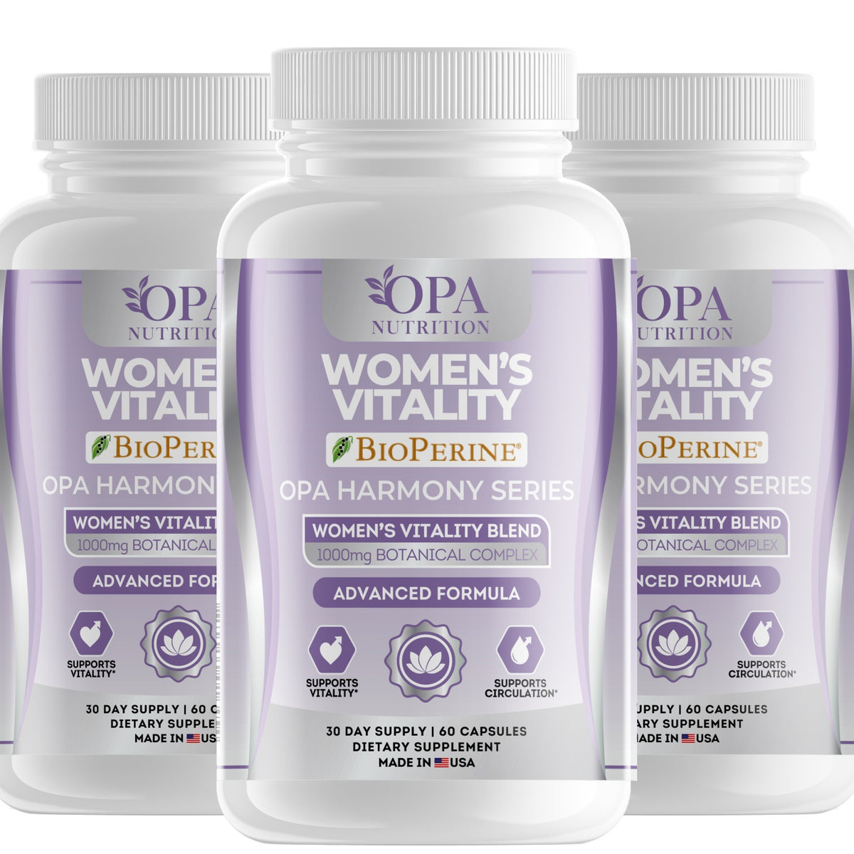 OPA Nutrition Women's Vitality capsules, 3-pack of bottles